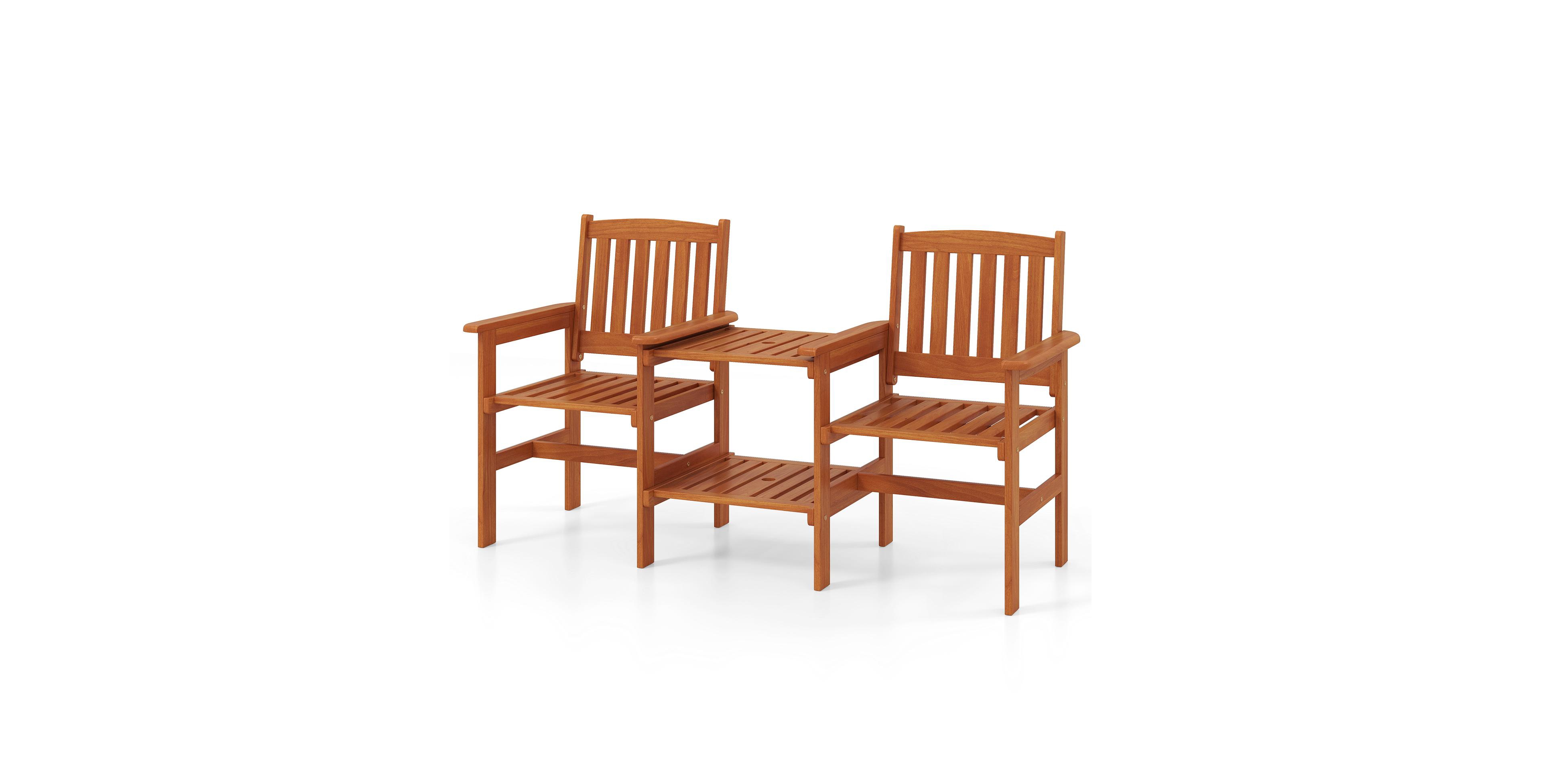 Slickblue 2-Piece Outdoor Bistro Set with Table and Built-In Umbrella Hole – Ideal for Patio or Balcony