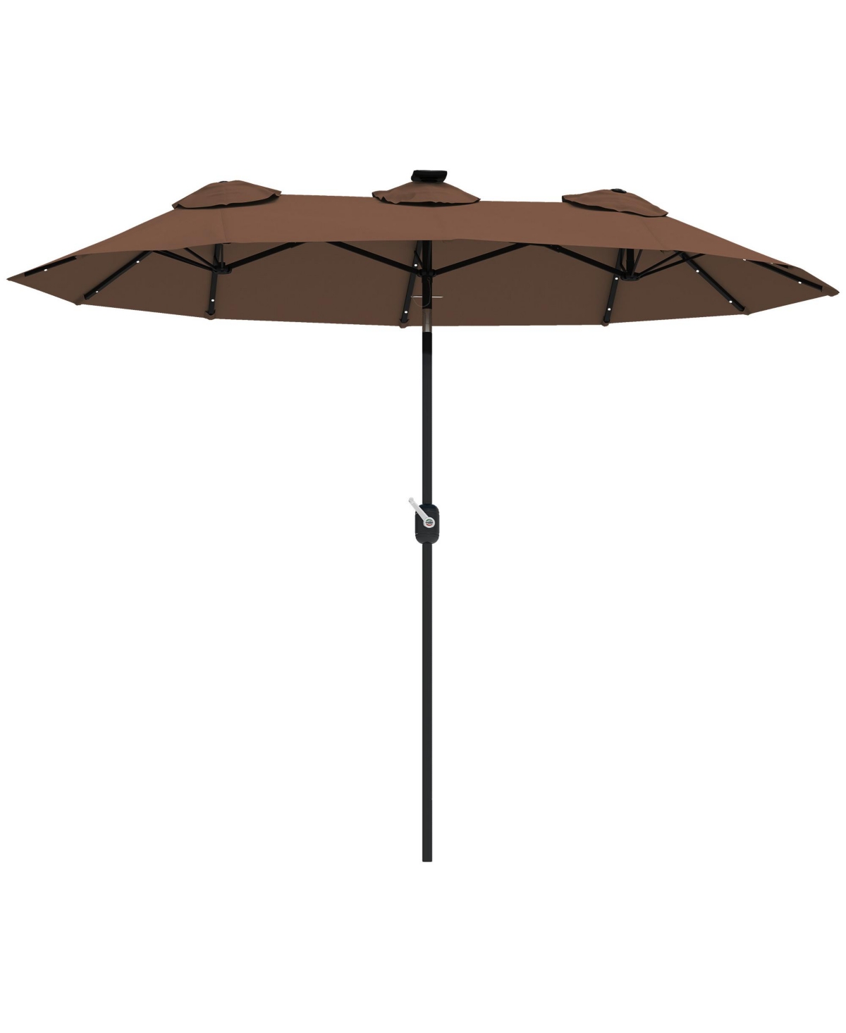 9.7' Double-sided Patio Umbrella with Tilt, - Coffee