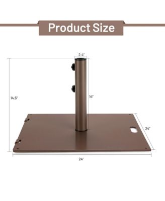 Square Weighted Patio Umbrella Base Stand 50 lbs Outdoor w/ 3 Adapters