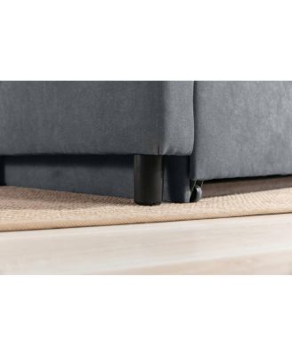 35"W Dark Gray Woven Convertible Armchair