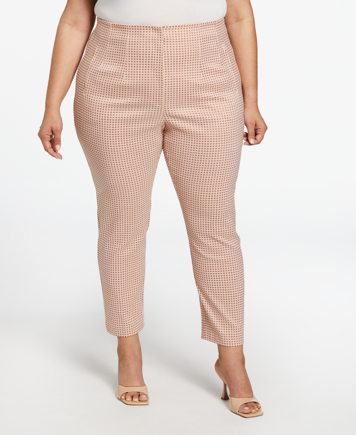 Plus Size Supreme Stretch Straight Leg Ankle Pants - Desert Flower