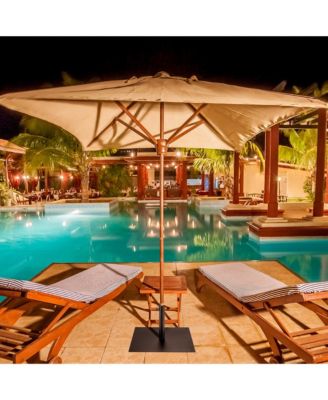 Square Weighted Patio Umbrella Base Stand 40 lbs Outdoor w/ 3 Adapters