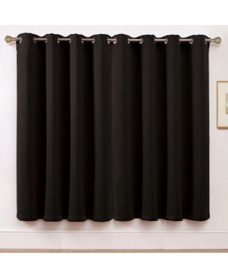 Set of 2 Thermal Room Darkening Grommet Top Curtains For Small Windows