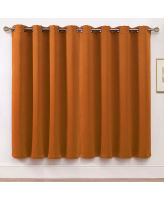 Set of 2 Thermal Room Darkening Grommet Top Curtains For Small Windows