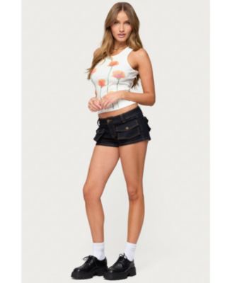 Womens Wild Flowers Ribbed Tank Top