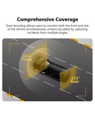 Dual Dash Cam 2K Front + 1080P Rear, GPS & Wi Fi, 2.7″ LCD, Night Vision, WDR, G Sensor, Loop Recording, Parking Mode, Wide-Angle Lens, Supports max 512 GB microSD