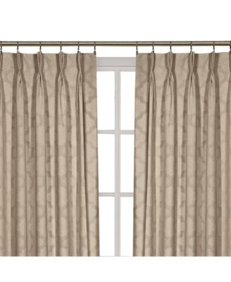 2 Pack Windsor Pinch Pleat/Rod Pocket/Back Tab Quatrefoil Window Curtain Panels - 63 in. Long - Navy