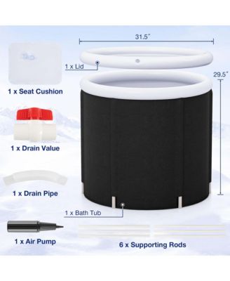 Ice Bath Tub for Adult Outdoor Ice Plunge Tub with Lid 66 Gal Capacity