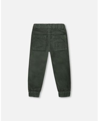 Boy Stretch Corduroy Jogger Pants Forest Green - Toddler|Child
