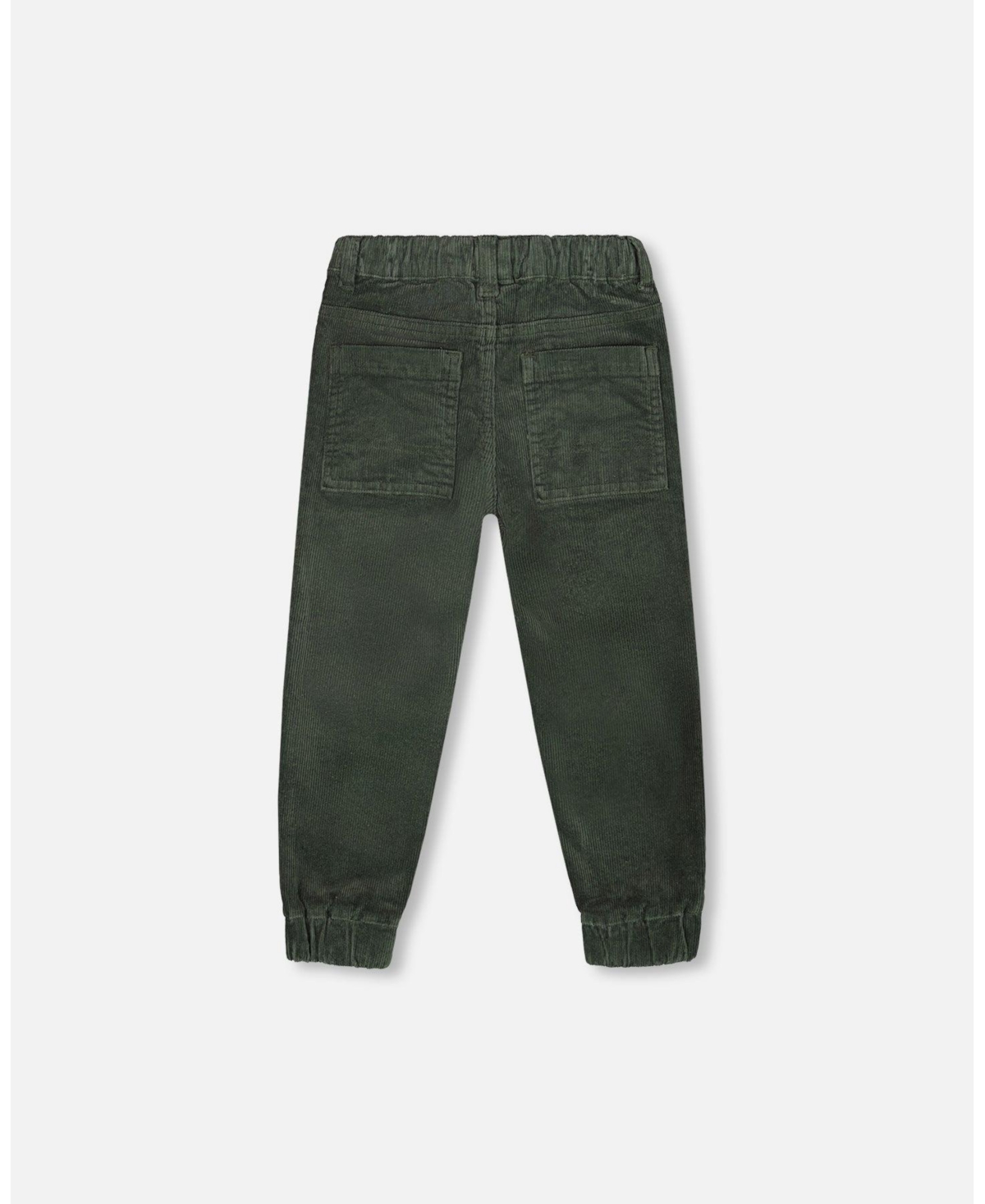 Deux par Boy Stretch Corduroy Jogger Pants Forest Green