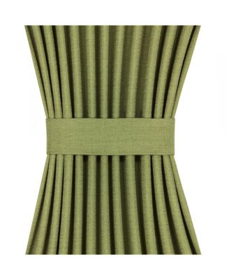 Country Farmhouse Living Solid Colored Semi Sheer Single Door Curtain Panel With Tieback - 54 in. W x 40 in. L