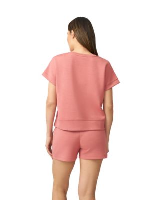 Women's V-Neck Top & High Waisted Short Matching Set