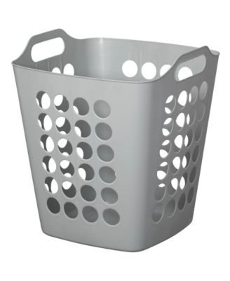 Flexible Plastic Carry Laundry Basket Holder Square Storage Hamper with Side Handles