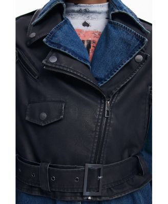 Women's Detachable denim trench coat