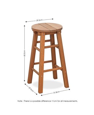 Set of 2 Outdoor Indoor Hardwood Bar Stools – Lightweight, Compact & Stylish Seating