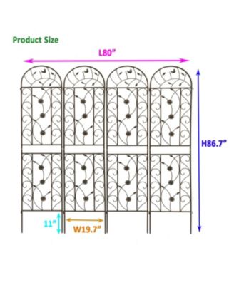Metal Garden Trellis 86.7" Climbing Plant Support (4 Pack)