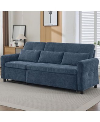 Streamdale 2-in-1 Sofa Bed 82" Three-Seater Reversible Recliner - Beige