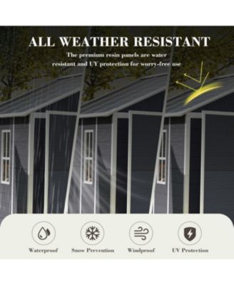 8x8 Resin Storage Shed - Waterproof, UV Proof, Dark Gray