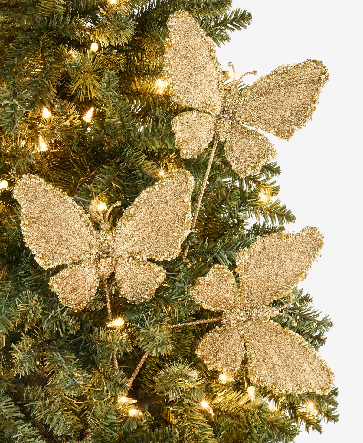 Holiday Lane Enchanted Forest Butterfly Pick Ornament, Macy's Exclusive In Gold