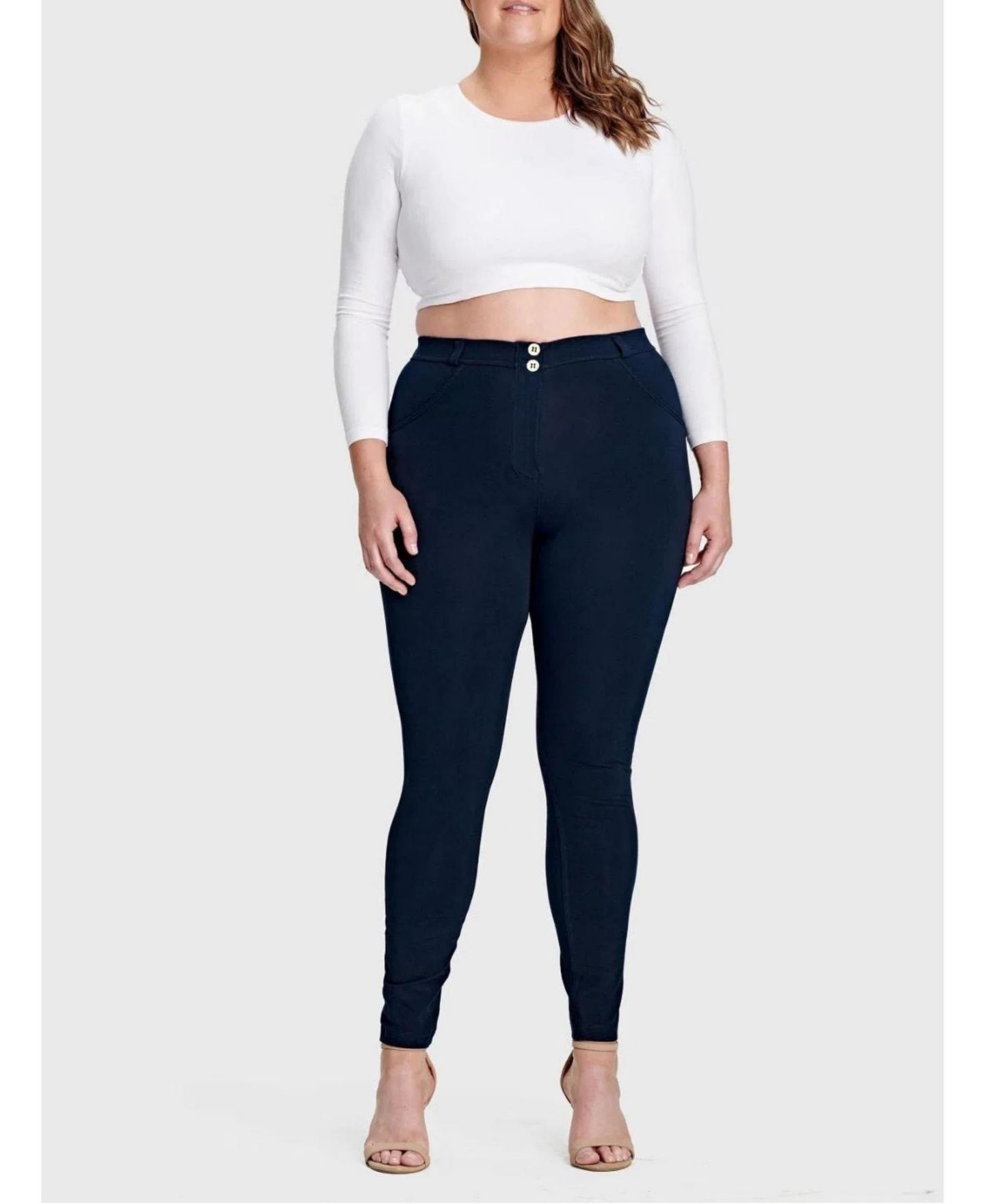 Женские брюки Freddy Curvy High-Rise Sculpting Skinny, цвет: Тёмно-синий — фото 7