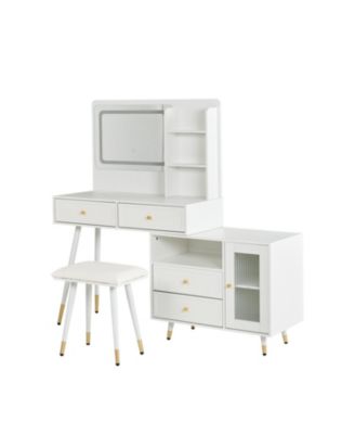 Makeup Vanity Desk with Mirror & Lights Drawers & Cabinet