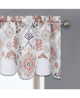 Contemporary Influencer Water Color Damask Medallion Rod Pocket Window Valance