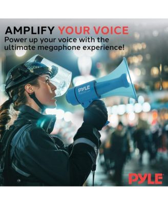 Waterproof Megaphone - Water Resistant PA Bullhorn Speaker with Siren and Built-in LED Light