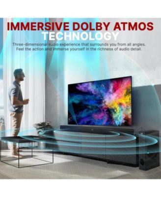 Wave Base Bluetooth Tabletop Soundbar Digital Speaker with Remote Control, AUX, Optical In, USB In, HDMI (ARC) & Coaxial