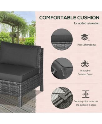 9 Piece Patio Furniture Set, PE Rat Sofa & Table,