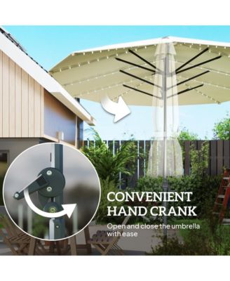 15ft Patio Umbrella Solar Lights UPF50+ Outdoor Umbrella