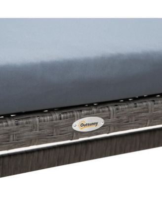 4pc Modern Outdoor Patio Rat Wicker Patio Dining Table Bench Sofa