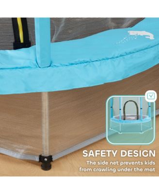 4.6FT Trampoline for Kids w/ Safety Net, Age 3-6 Years, Light