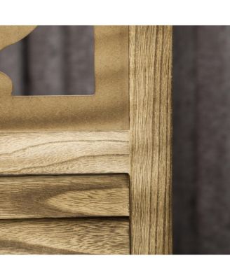 5.5' 4 Panel Room Divider, Double Hinged Privacy Screens,