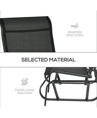 4pc Patio Glider Set, 2 Chairs, 1 Loveseat Bench, 1 Table