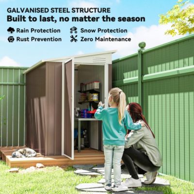 4' x 8' Storage Shed, Galvanized, Locking, Light