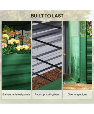 Galvanized Raised Garden Bed with Crop Cage & Shade Cloth,