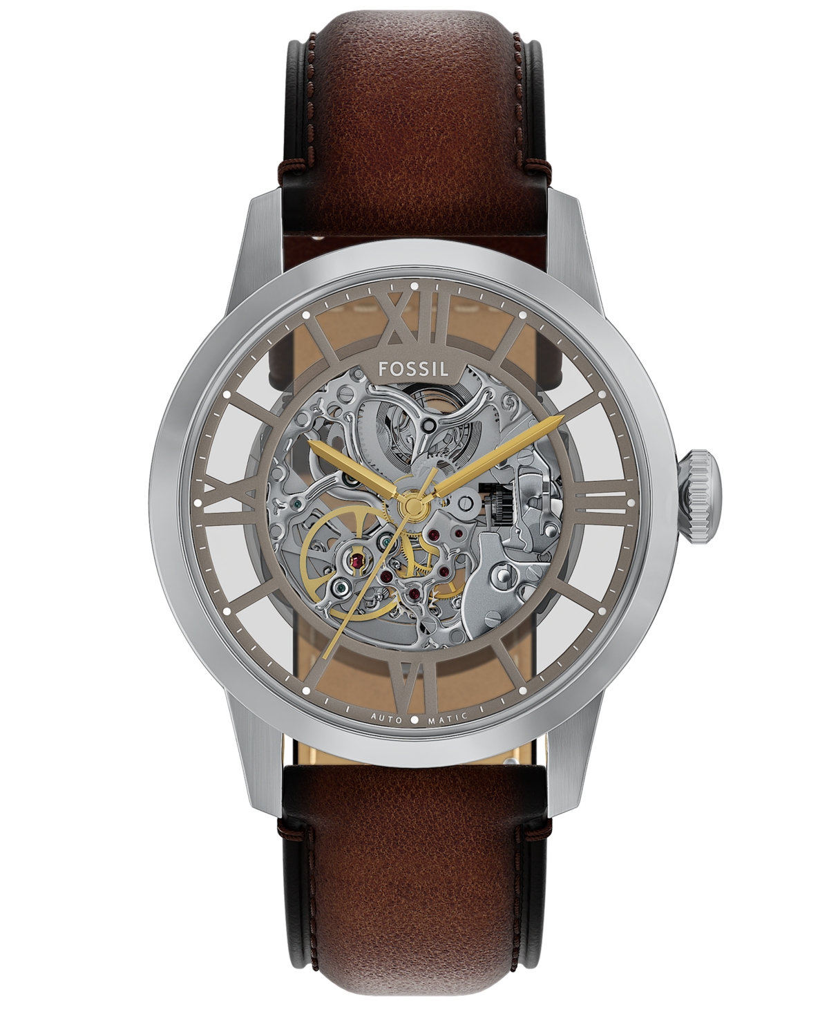 Men's Townsman Automatic Brown Leather Watch, 44mm - Brown