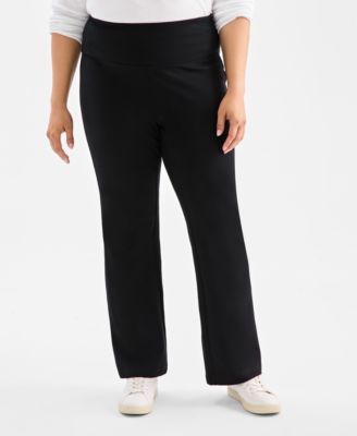 Plus Size High-Rise Bootcut Ponte Pants, Created for Macy's