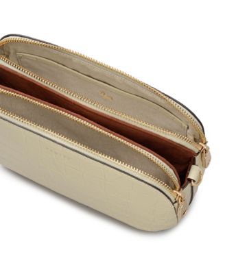 Dukes Place Faux Croc Small Zip Top Crossbody Bag