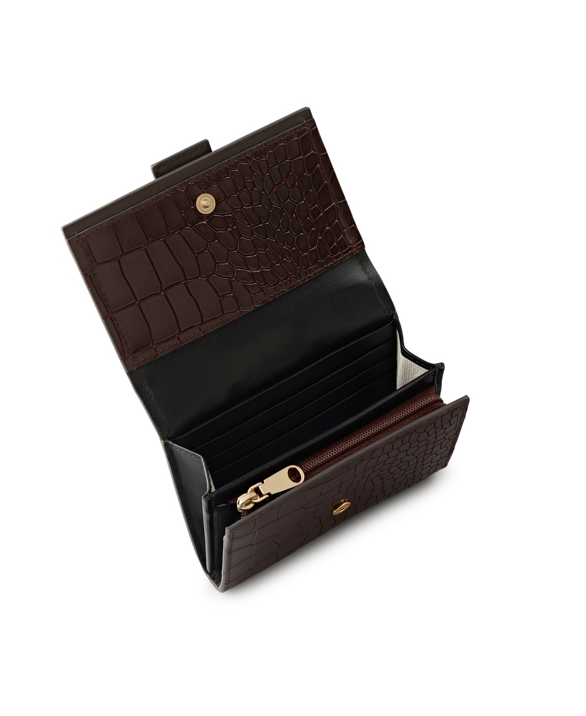 Radley London Sloane Mews Faux Croc Mini Flap Over Wallet In Brown
