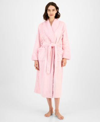 Charter Club - Women's Long Plush Fleece-Trim Robe