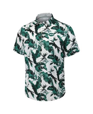 Men's Green New York Jets Sunnyvale Blooms Camp Button-Up Shirt