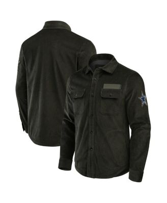 Fanatics - Men's Olive Dallas Cowboys Corduroy Button-Up Shacket