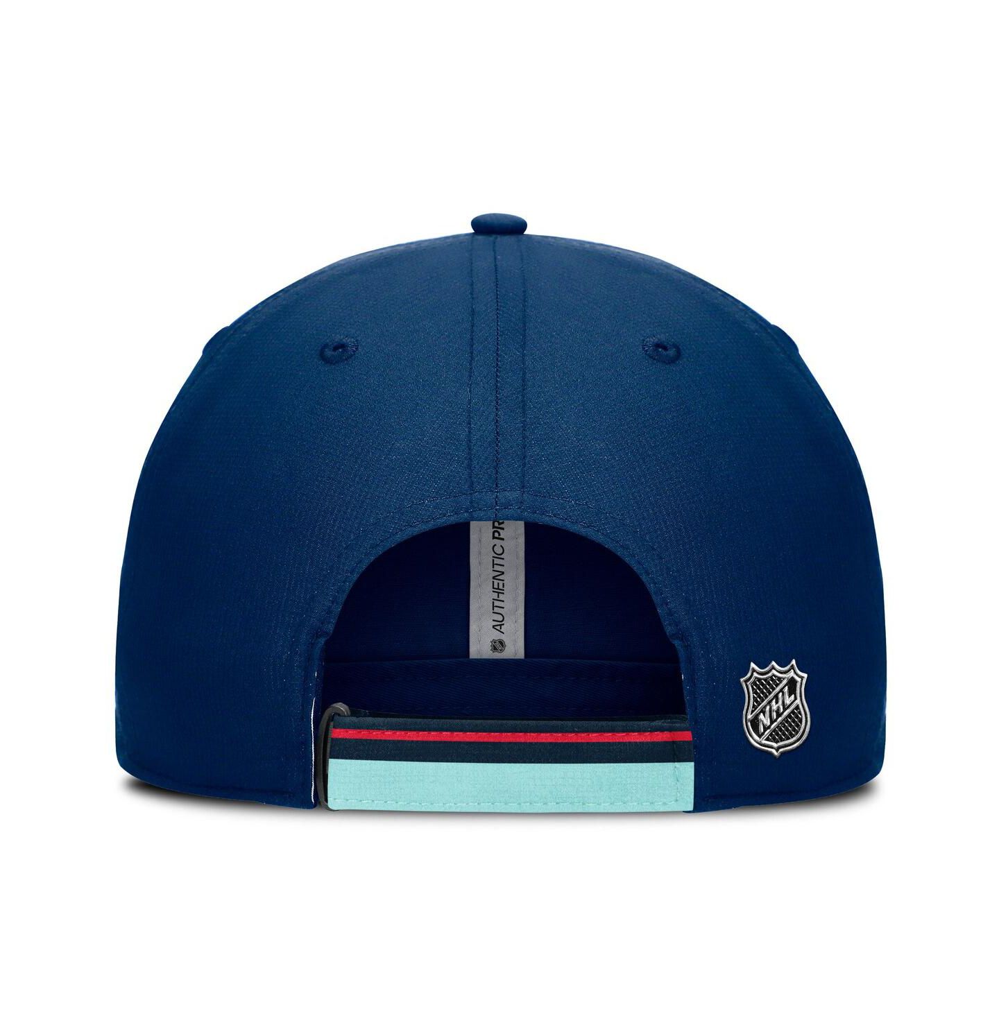 Мужская кепка Fanatics Navy/Light Blue Seattle Kraken Authentic Pro Ripstop Adjustable Hat — фото 4