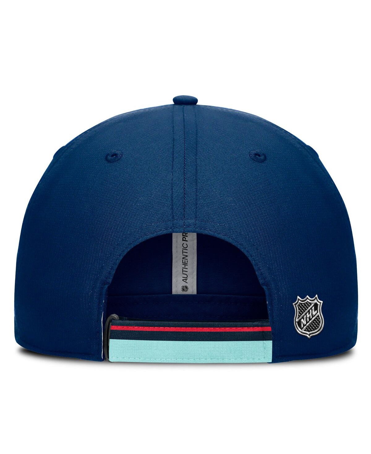 Fanatics Men's Navy/light Blue Seattle Kraken Authentic Pro Ripstop Adjustable Hat In Multi