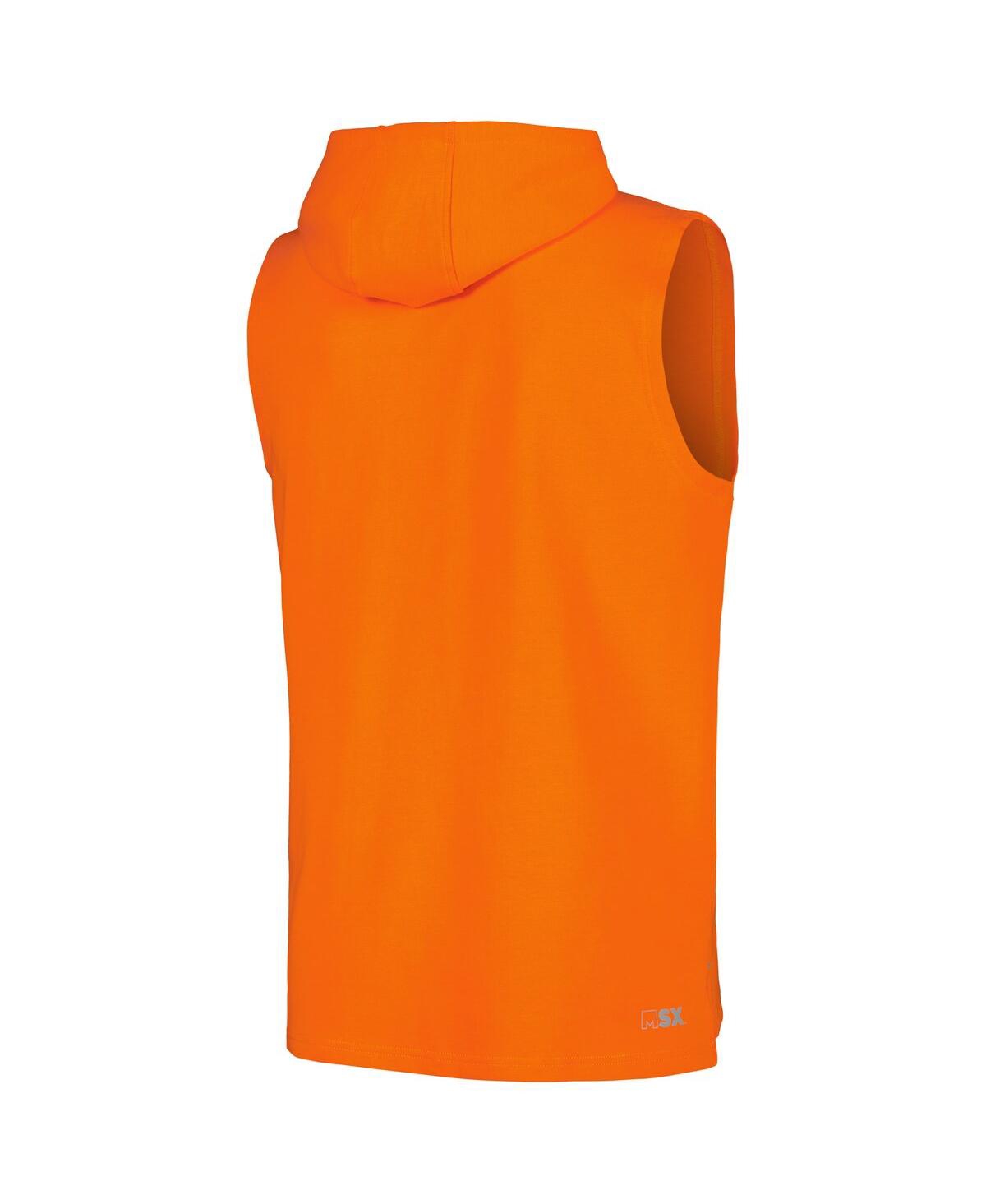 Msx By Michael Strahan Men's Orange Denver Broncos Captain Sleeveless Hoodie T-shirt In Orange