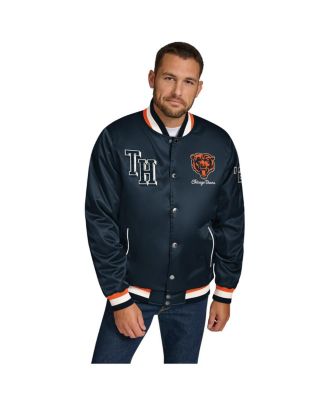 Tommy Hilfiger - Men's Navy Chicago Bears Dante Full-Snap Satin Jacket