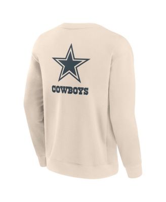 Men's Cream Dallas Cowboys Elements Future Ground Lettering Pullover Sweatshirt