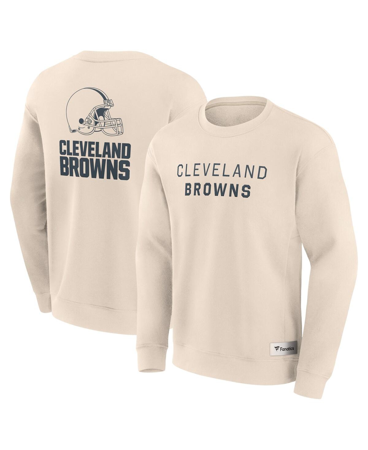 Men's Cream Cleveland Browns Elements Future Ground Lettering Pullover Sweatshirt - Cream