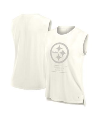 Fanatics - Women's Cream Pittsburgh Steelers Studio Embrace Tank Top